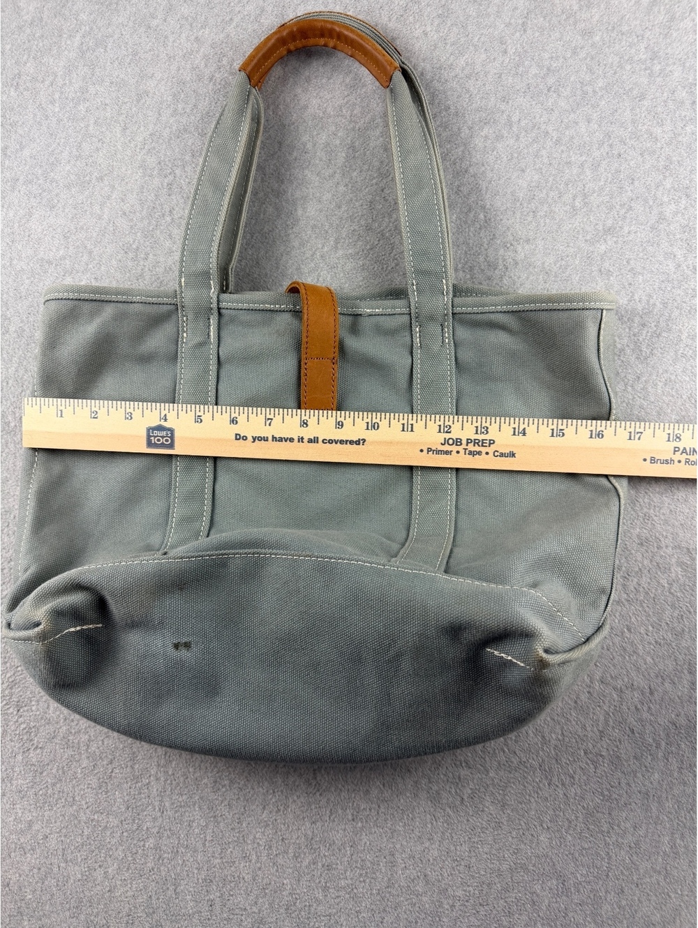 L.L.Bean Canvas Boat and Tote Bag Leather Trim Buckle Shoulder Carryall - Picture 10 of 14
